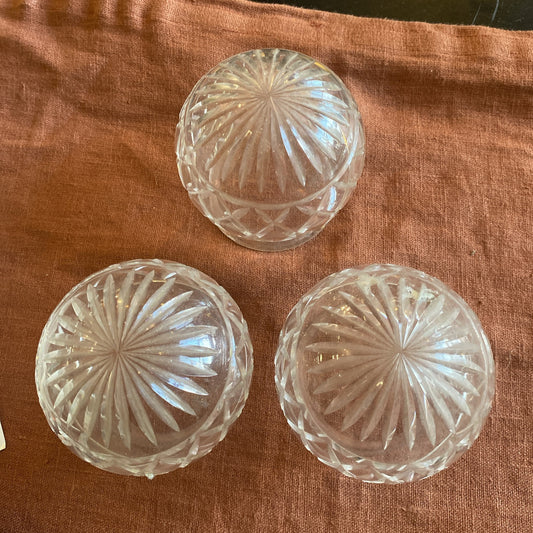 Lot De 3 Boule En Verre Taille Pour Applique