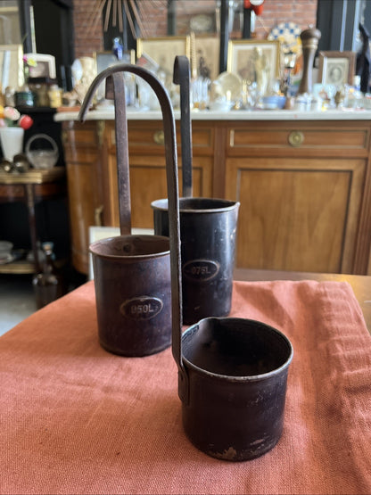 3 Anciens Pot A Mesure Vintages