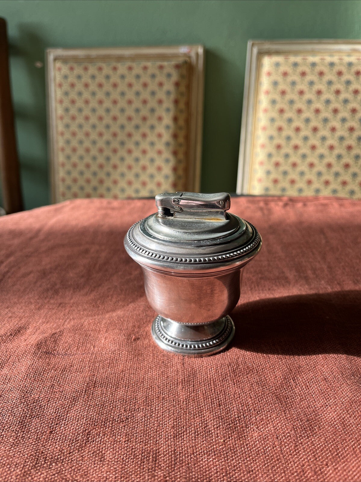 ancien briquet de table en métal argenté Christofle France Colibri