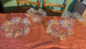 Lot De 4 Tulipes Vintage En Verre