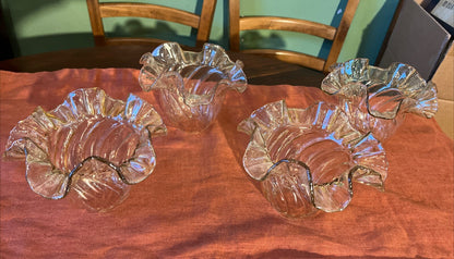 Lot De 4 Tulipes Vintage En Verre