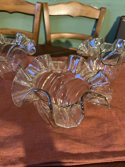 Lot De 4 Tulipes Vintage En Verre