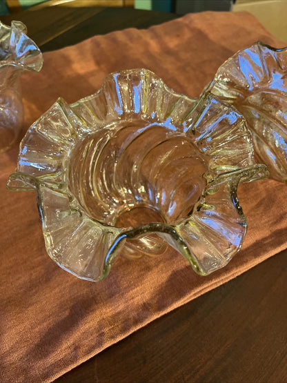 Lot De 4 Tulipes Vintage En Verre