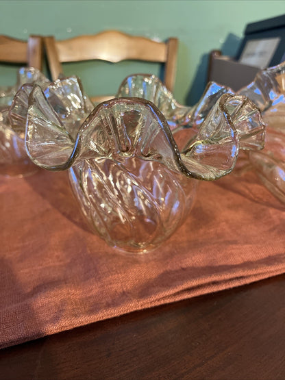 Lot De 4 Tulipes Vintage En Verre