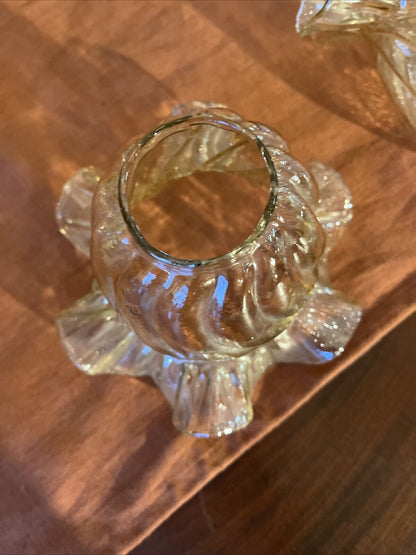 Lot De 4 Tulipes Vintage En Verre