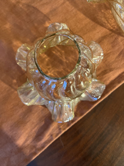 Lot De 4 Tulipes Vintage En Verre