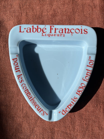 L'ABBÉ FRANCOIS LIQUEURS cendrier vintage BLEU
