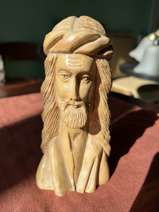 Petit Buste En Bois Jesus