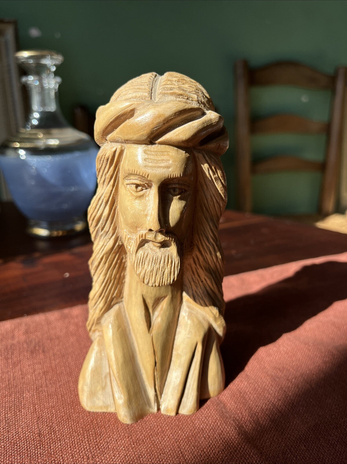 Petit Buste En Bois Jesus