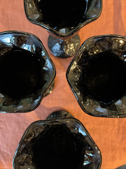 4 Coupes À Glaces Noir En Opaline