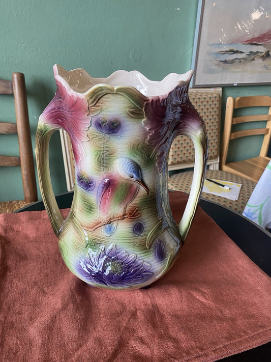 Ancien Grand Vase Barbotine 2 Anses 510 Saint Clément