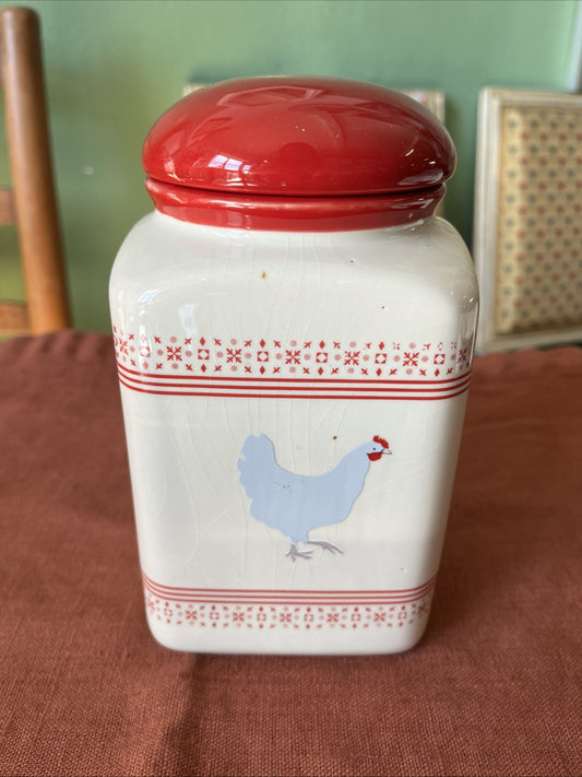 Pot Céramique Poule Rouge