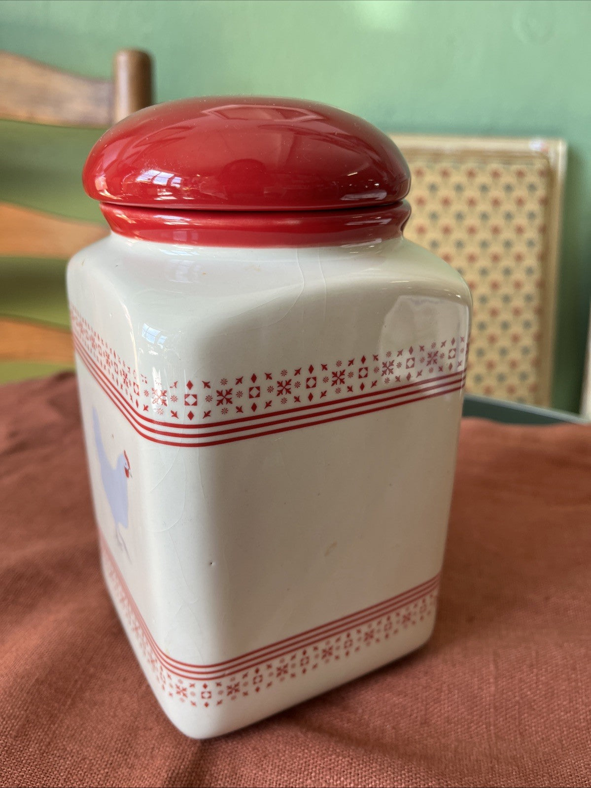 Pot Céramique Poule Rouge