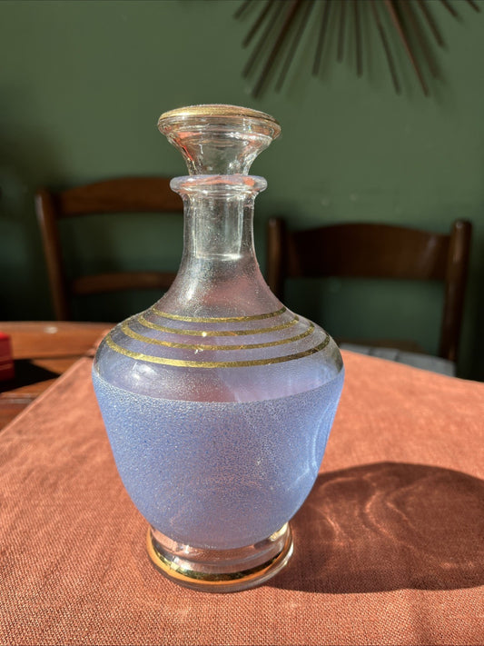 Carafe Liqueur Bleu Et Doré