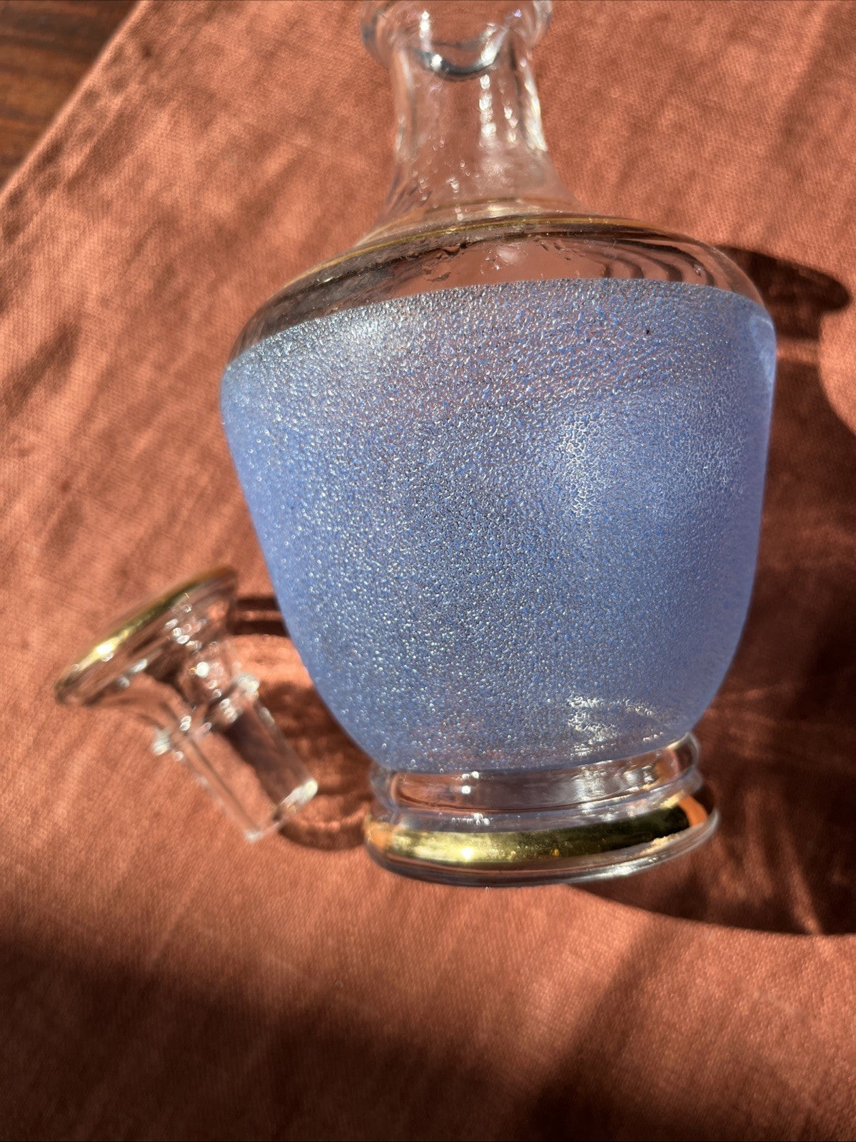 Carafe Liqueur Bleu Et Doré