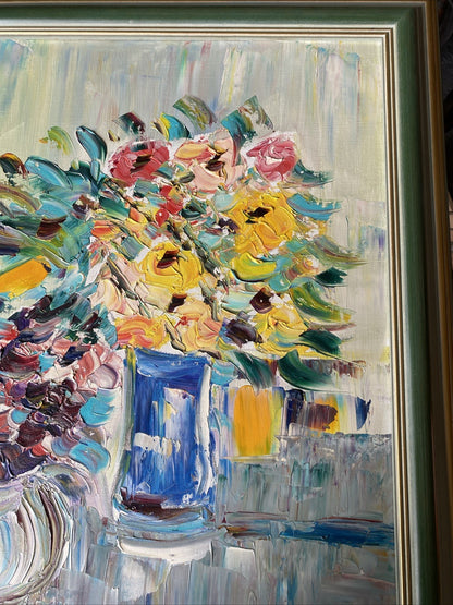 Huile Sur Toile Avec Encadrement En Bois Signé Anne Chartier