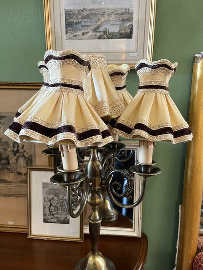 Candélabre Ancien Hollandais Électrifié En Bronze Patiné Vernis / Lampe À Poser