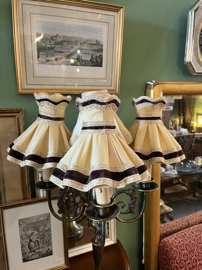 Candélabre Ancien Hollandais Électrifié En Bronze Patiné Vernis / Lampe À Poser