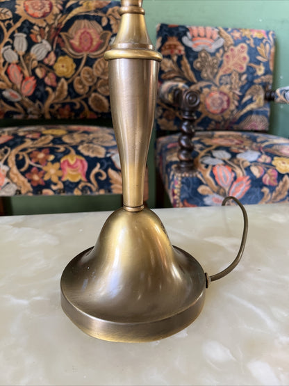 Candélabre Ancien Hollandais Électrifié En Bronze Patiné Vernis / Lampe À Poser