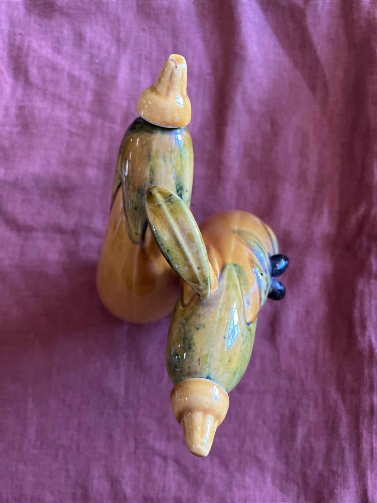 Huilier Vinaigrier Siamois En Céramique Relief Olive