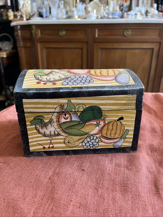 Boîte À Bijoux Vintage En Bois Effet Petite Malle Décoration Fruits