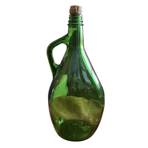 Ancienne Bouteille En Verre Verte Avec Sa Anse