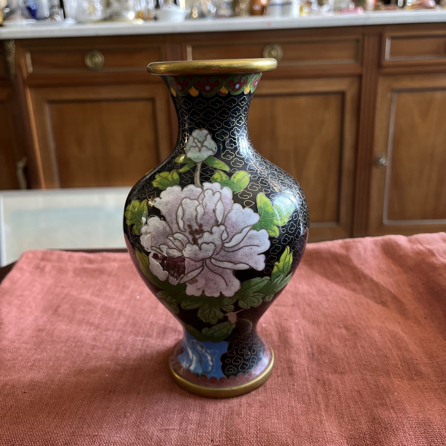Vase Cloisonné Émaillé Chinois