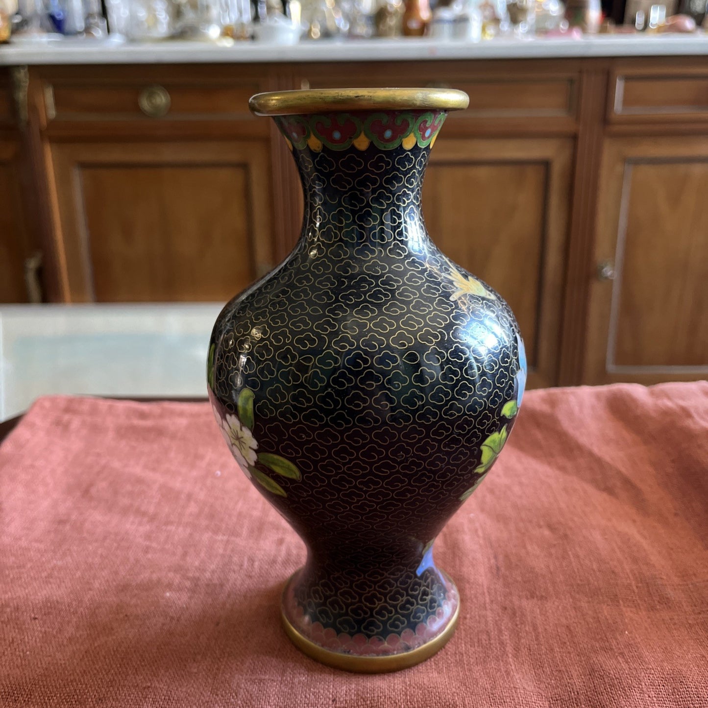 Vase Cloisonné Émaillé Chinois