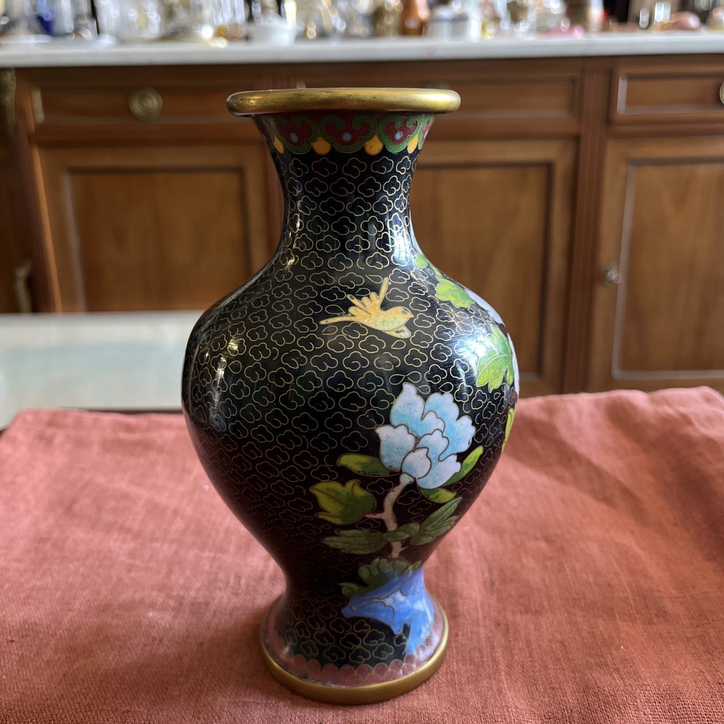 Vase Cloisonné Émaillé Chinois