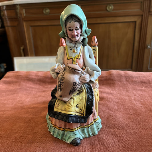 Figurine En Céramique Sorcière Signée A. Massima