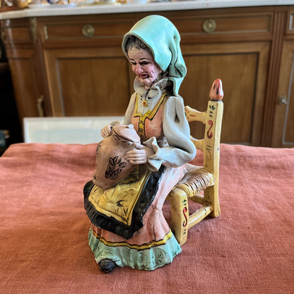 Figurine En Céramique Sorcière Signée A. Massima