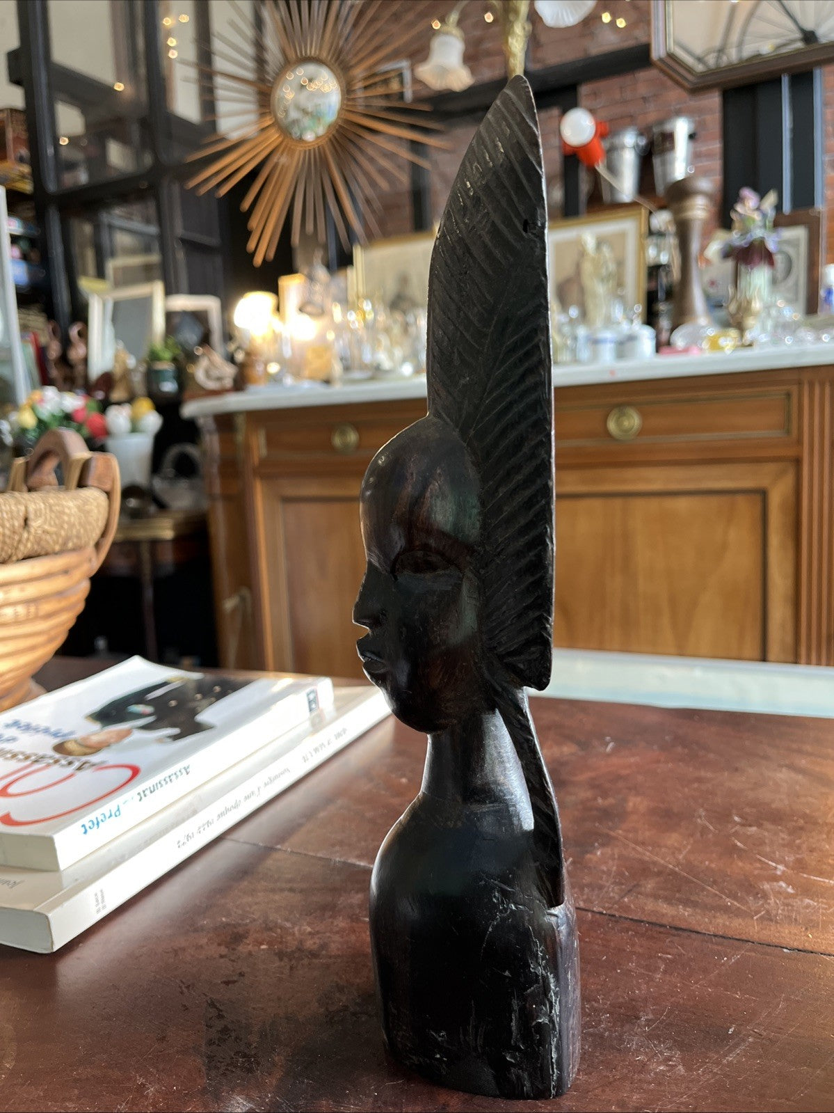 Sculpture Buste Femme Africaine Bois