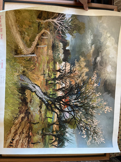 Lithographie Impression Affiche « Le Verger » Par Marcel Dyf