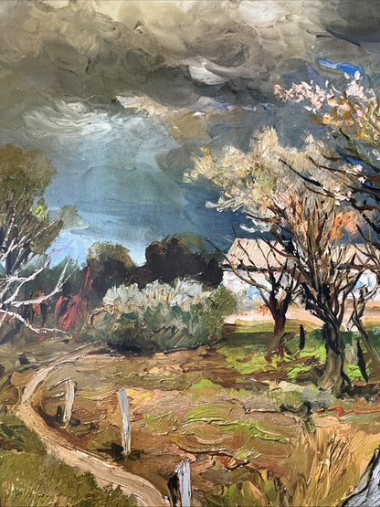 Lithographie Impression Affiche « Le Verger » Par Marcel Dyf