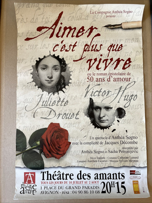 Affiche théâtre des amants « aimer c’est plus que vivre »