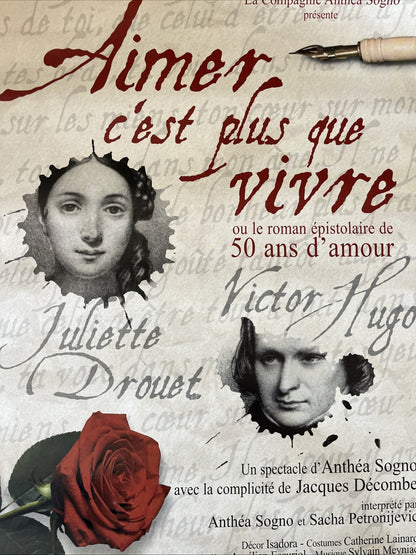 Affiche théâtre des amants « aimer c’est plus que vivre »