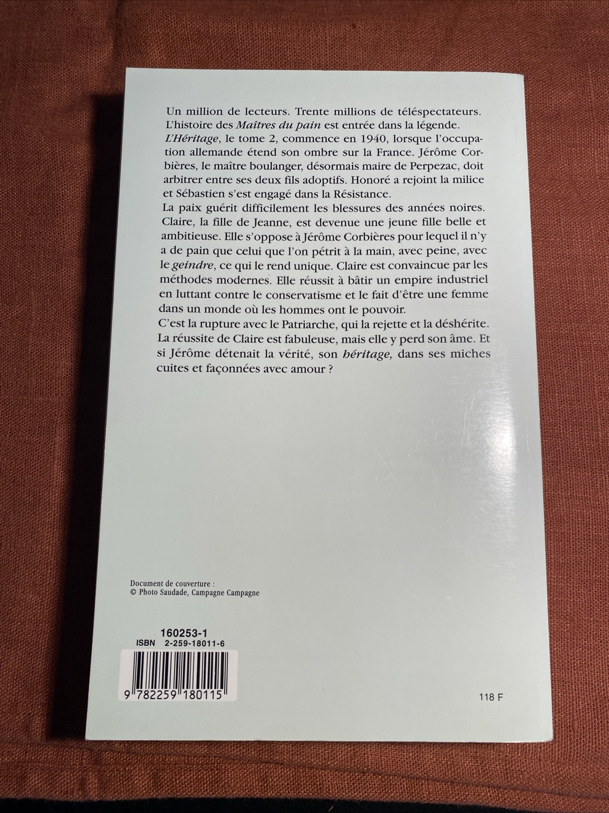 Livre Les maitres du pain : L’heritage, Bernard Lenteric