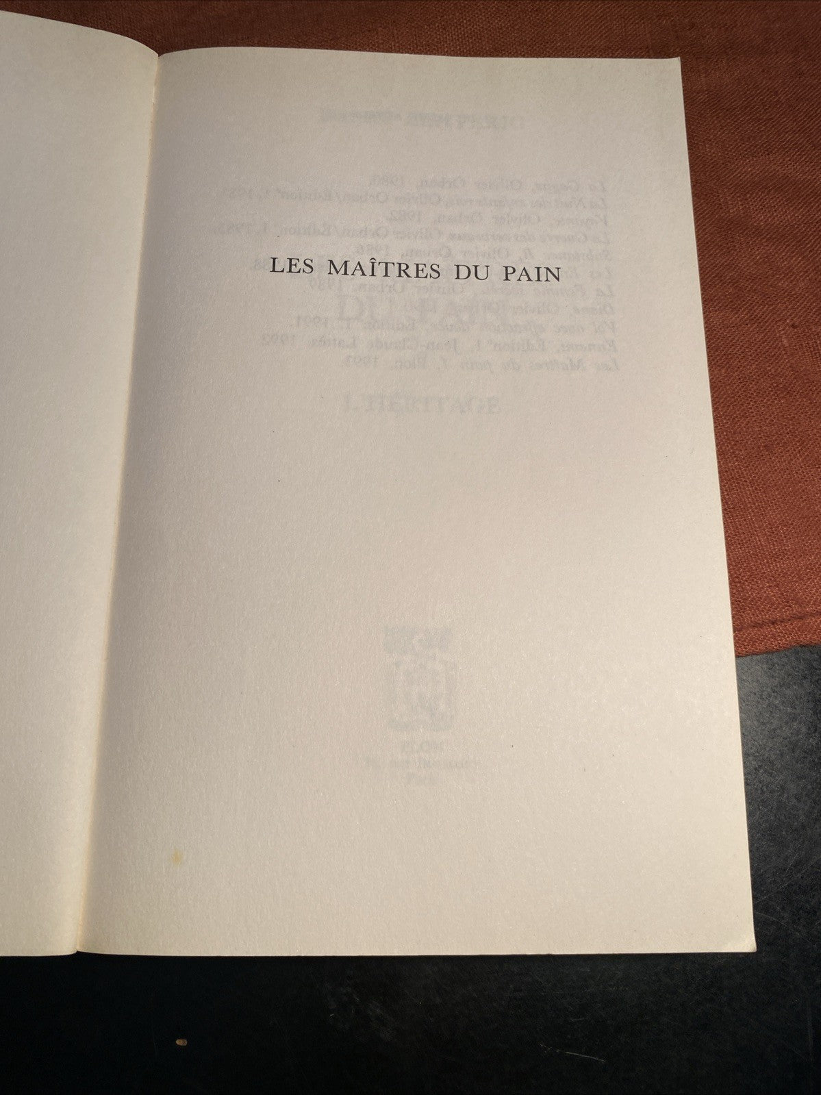 Livre Les maitres du pain : L’heritage, Bernard Lenteric