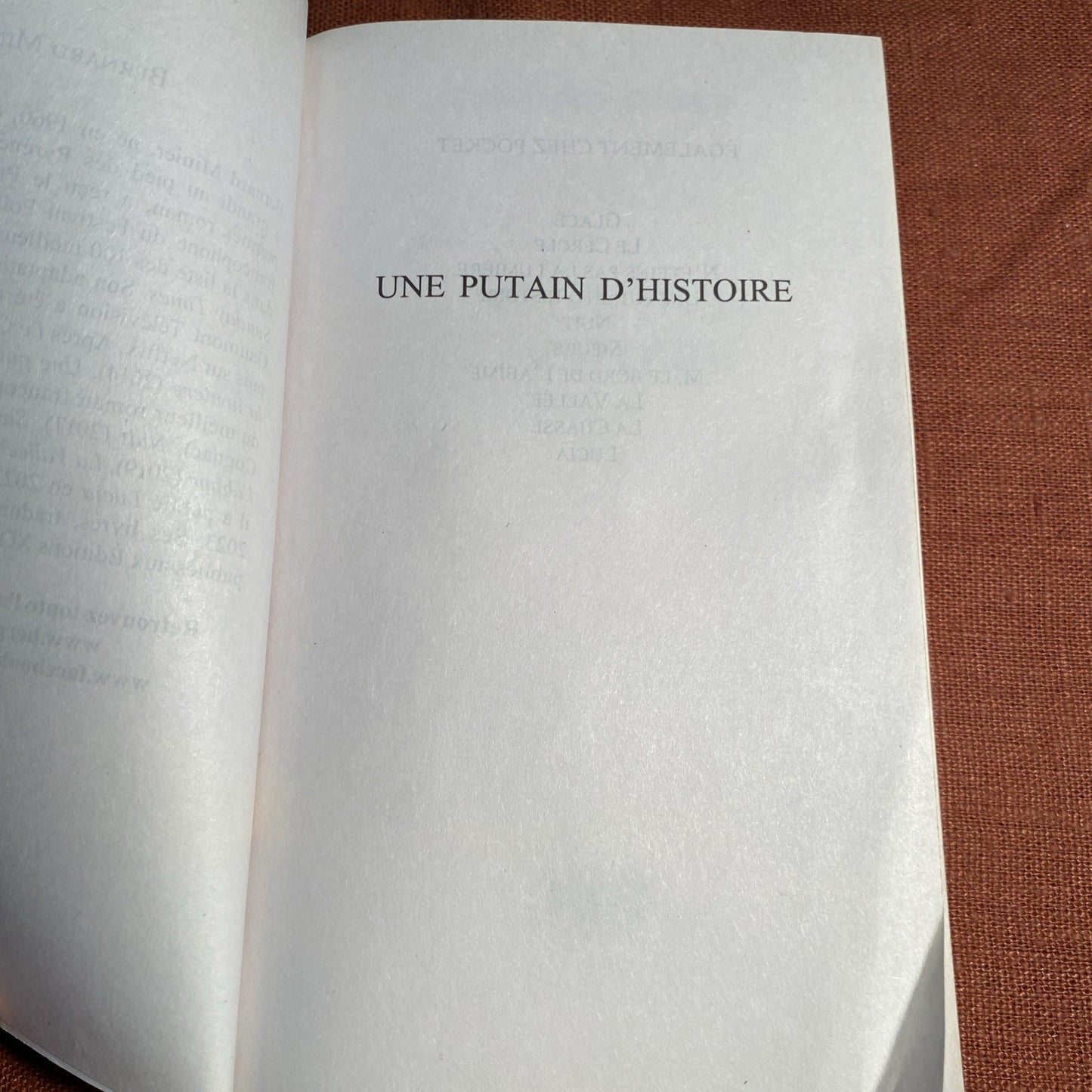 Livre Une putain d'histoire - Bernard Minier - V460858