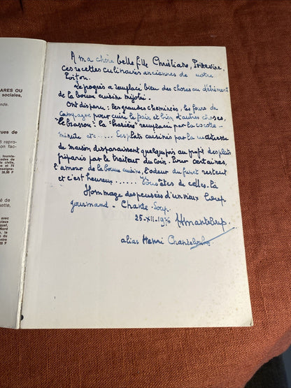 Livre Jeanne Philippe-Levatois Cuisine Traditionnelle de Poitou et de Vendée 1976