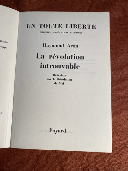 La révolution introuvable | RAYMOND ARON | livre Bon état