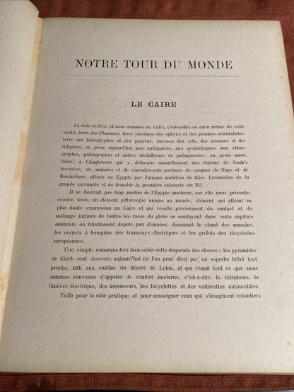 Livre Notre tour du monde - Jules Hoche - Édition Illustrée Dujoyen Reliure Déco