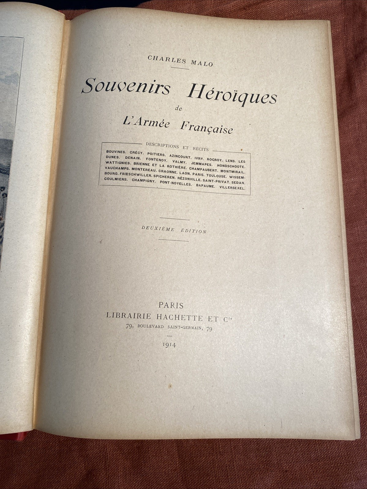 Livre Ancien « Souvenirs Héroïques De L’armée Française » Charles Malo 1914