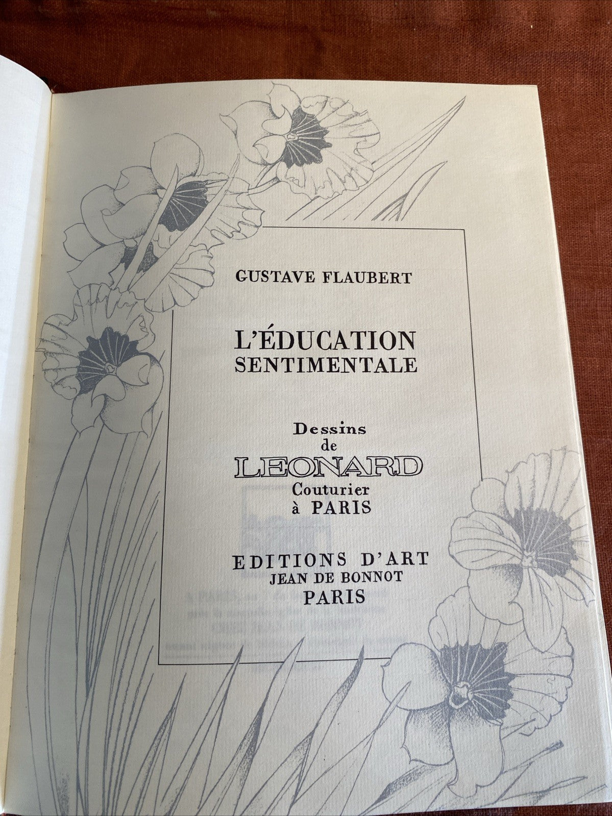 L’Éducation sentimentale de Gustave Flaubert, édition d’art Jean de Bonnot - livre -