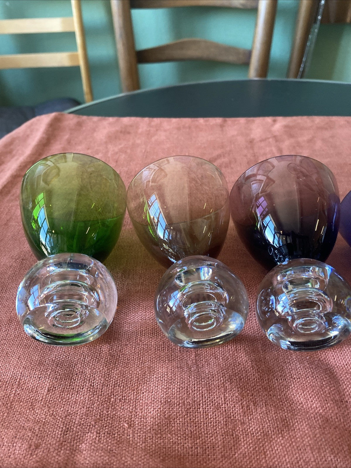 lot de 6 petits verres digestif shooter de couleurs vintage
