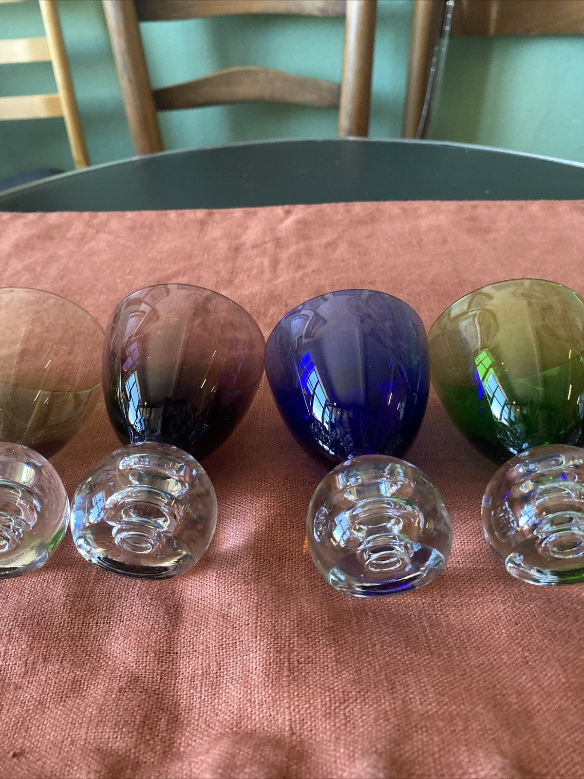 lot de 6 petits verres digestif shooter de couleurs vintage