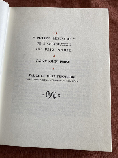 Livre Saint-John Perse - Œuvre Poétique - Édition Rombaldi - Nobel 1950
