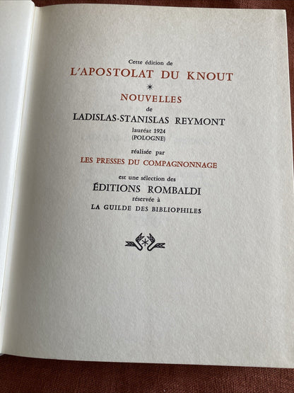 l'apostolat du knout-nouvelles-ladislas reymont-prix nobel 1924-rombaldi - livre -