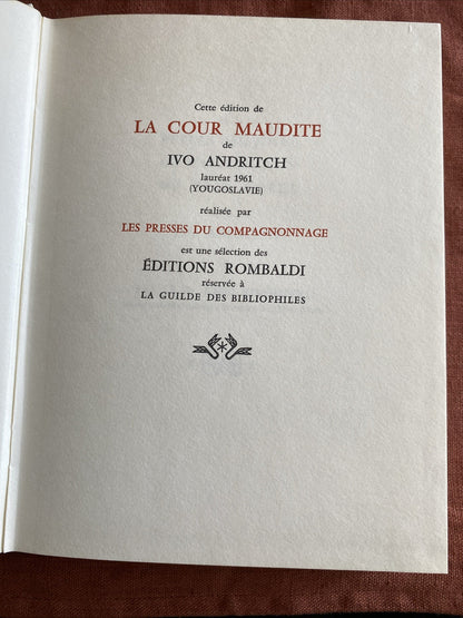 Ivo Andritch - La Cour Maudite - Editions Rombaldi - Nobel 1961 - livre -