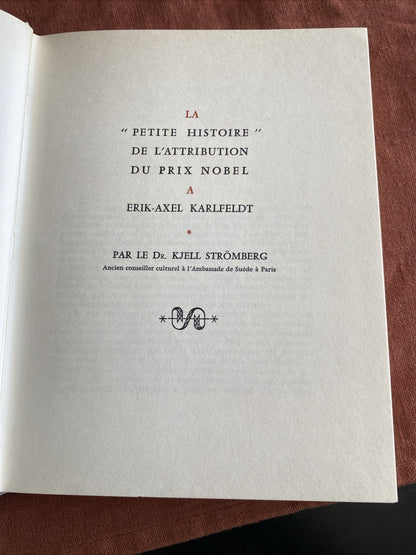 Collection Prix Nobel Rombaldi - Erik-Axel KARLFELDT - Poèmes - prix 1931 - livre -